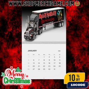 Official Tour Truck Iron Maiden 50th Anniversary By Revell Germany Run For Your Lives World Tour 2025-26 Calendar Wall Decor 12 Months