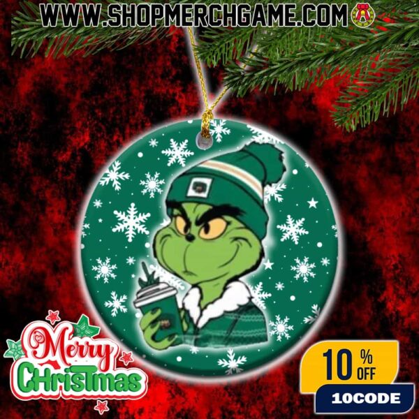 Ohio Bobcats Grinch Christmas Ornament Ceramic Holiday Tree Decoration NCAA University Officially Licensed Collectible Gift For College Football Fans