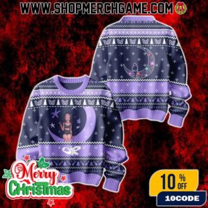 Olivia Rodrigo Ugly Christmas Sweater Flying Moon Holiday Knit Pullover For Fans