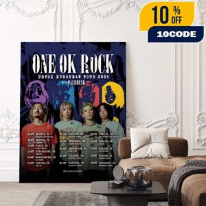One OK Rock x Paledusk Detox European Tour 2025 Poster Tour Dates Poster Canvas Home Decor