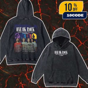 One OK Rock x Paledusk Detox European Tour 2025 Poster Tour Dates Unisex Washed Hoodie, T-Shirt Two Sides