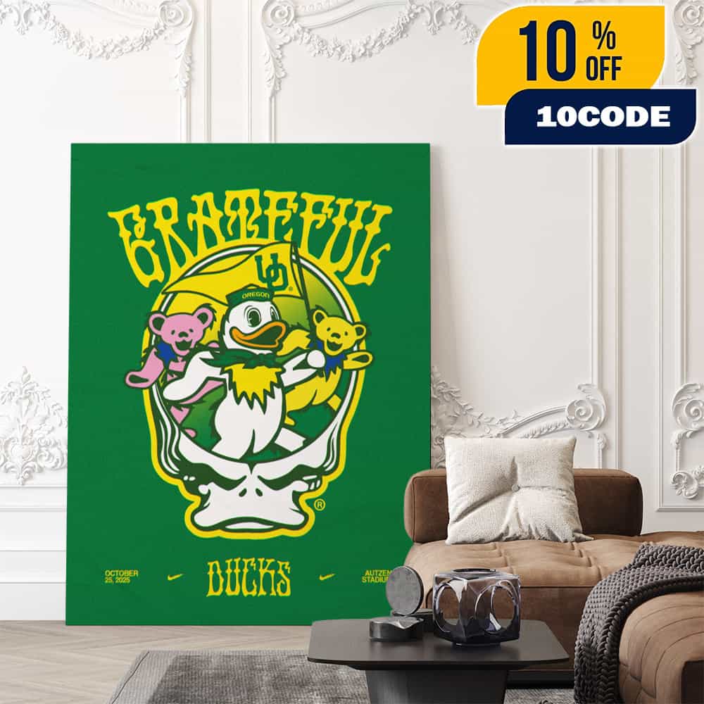 Oregon Ducks x Grateful Dead Collaboration On October 25 2025 At Autzen Stadium Eugene Poster Event Artwork Nike Sponsor Swoosh Logo x Class Trip Poster Canvas Home Decor Oregon Ducks x Grateful Dead Collaboration On October 25 2025 At Autzen Stadium Eugene Poster Event Artwork Nike Sponsor Swoosh Logo x Class Trip Poster Canvas Home Decor
