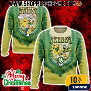 Oregon Ducks x Grateful Dead Tribute Collaboration Chirstmas Gift For Fans Ugly Sweater Oregon Ducks x Grateful Dead Tribute Collaboration Chirstmas Gift For Fans Ugly Sweater