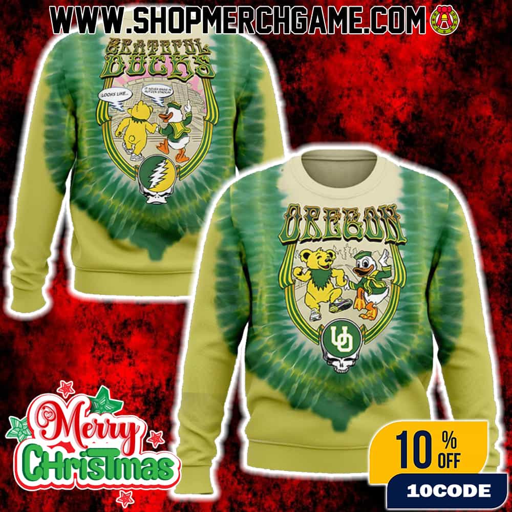 Oregon Ducks x Grateful Dead Tribute Collaboration Chirstmas Gift For Fans Ugly Sweater Oregon Ducks x Grateful Dead Tribute Collaboration Chirstmas Gift For Fans Ugly Sweater