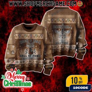 Ozzy Osbourne Ugly Christmas Sweater Rock And Roll Hall Of Fame Induction Tribute Knit