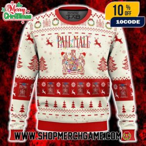 Pall Mall Cigarettes Ugly Christmas Sweater In Hoc Signo Vinces Coat Of Arms Vintage Brand Holiday Knit With Reindeer Snowflakes Winter Festive Gift Pall Mall Cigarettes Ugly Christmas Sweater In Hoc Signo Vinces Coat Of Arms Vintage Brand Holiday Knit With Reindeer Snowflakes Winter Festive Gift