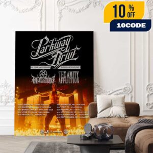 Parkway Drive 20 Year Anniversary European Tour 2025 With Thy Art Is Murder x The Amity Affliction Poster Tour Dates Poster Canvas Home Decor