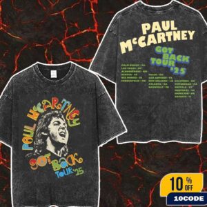 Paul McCartney Got Back 2025 Peace T-Shirt Merch Fans Gifts Washed Two Sides Shirt
