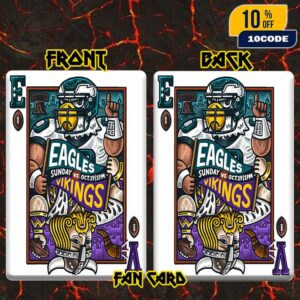 Philadelphia Eagles vs Minnesota Vikings On October 19 2025 At US Bank Stadium Minneapolis NFL Week 7 Game Day Poster Artwork Fan Card