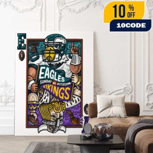 Philadelphia Eagles vs Minnesota Vikings On October 19 2025 At US Bank Stadium Minneapolis NFL Week 7 Game Day Poster Artwork Poster Canvas Home Decor