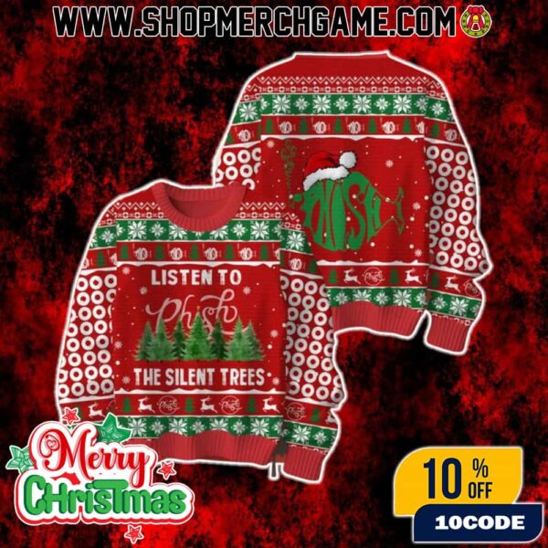 Phish Listen To The Silent Trees Ugly Christmas Sweater Band Merch Holiday Knit Pullover