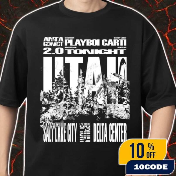 Playboi Carti Antagonist 2.0 Tour Salt Lake City October 3 2025 Ken Carson Destroy Lonely Homixide Gang Apollo Red Delta Center Merch Unisex T-Shirt