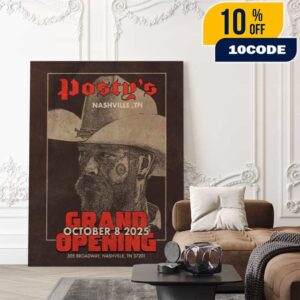 Posty’s Nashville Grand Opening October 8 2025 At 305 Broadway Tennessee Post Malone Bar Event Poster Artwork Poster Canvas Home Decor