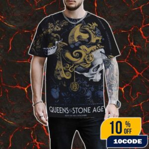 Queens Of The Stone Age Alive In The Catacombs Tour On 21 October 2025 At Baloise Session Basel CH Poster Event Artwork By Rodolfo Jofre Saavedra All Over Print Graphic T-Shirt, Hoodie