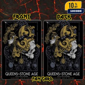 Queens Of The Stone Age Alive In The Catacombs Tour On 21 October 2025 At Baloise Session Basel CH Poster Event Artwork By Rodolfo Jofre Saavedra Fan Card