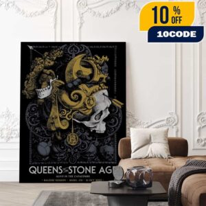 Queens Of The Stone Age Alive In The Catacombs Tour On 21 October 2025 At Baloise Session Basel CH Poster Event Artwork By Rodolfo Jofre Saavedra Poster Canvas Home Decor