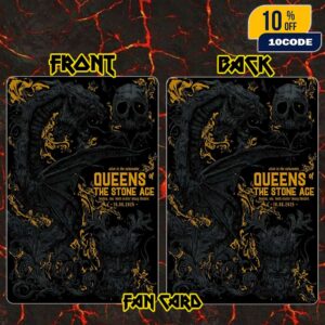 Queens Of The Stone Age Boston Event Poster On October 8 2025 The Catacombs Tour At Boch Center Wang Theatre Artwork by Nikita Kaun Limited Fan Card