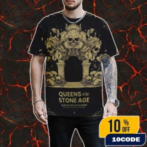 Queens Of The Stone Age Detroit Event Poster On October 3 2025 At Fox Theatre Detroit With Paris Jackson The Catacombs Tour All Over Print Graphic T-Shirt, Hoodie