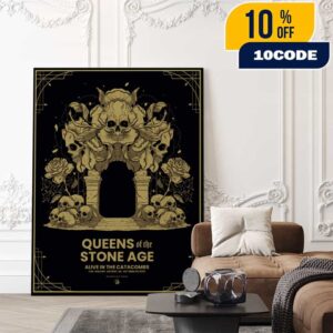 Queens Of The Stone Age Detroit Event Poster On October 3 2025 At Fox Theatre Detroit With Paris Jackson The Catacombs Tour Poster Canvas Home Decor