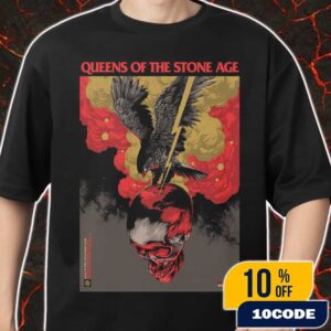 Queens Of The Stone Age The Catacombs Tour 2025 At The Chicago Theatre Illinois October 2 2025 Poster Event Artwork By Ken Taylor Merch Unisex T-Shirt