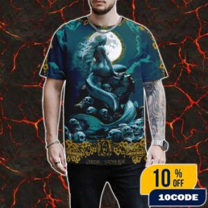 Queens Of The Stone Age The Catacombs Tour Concert Poster Artwork At Beacon Theatre New York City On October 10 2025 By Carin A Hazmat All Over Print Graphic T-Shirt, Hoodie