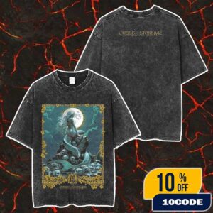 Queens Of The Stone Age The Catacombs Tour Concert Poster Artwork At Beacon Theatre New York City On October 10 2025 By Carin A Hazmat Merch Unisex Two Sided Washed T-Shirt