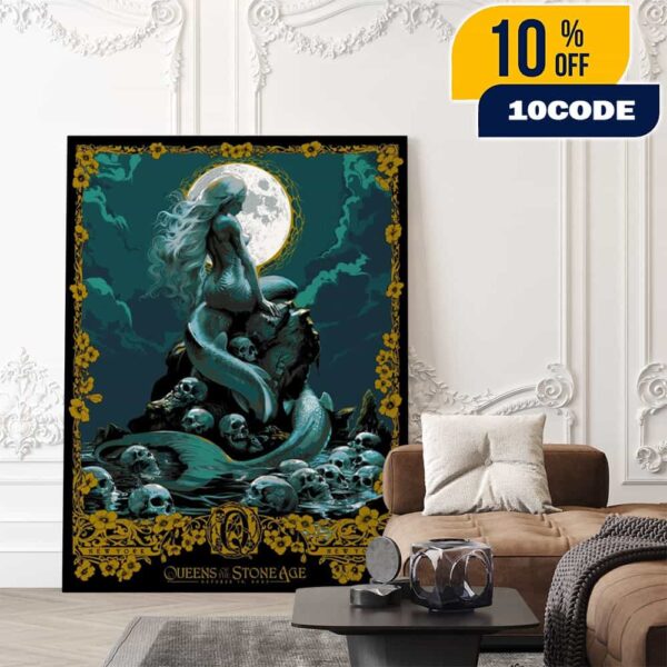 Queens Of The Stone Age The Catacombs Tour Concert Poster Artwork At Beacon Theatre New York City On October 10 2025 By Carin A Hazmat Poster Canvas Home Decor