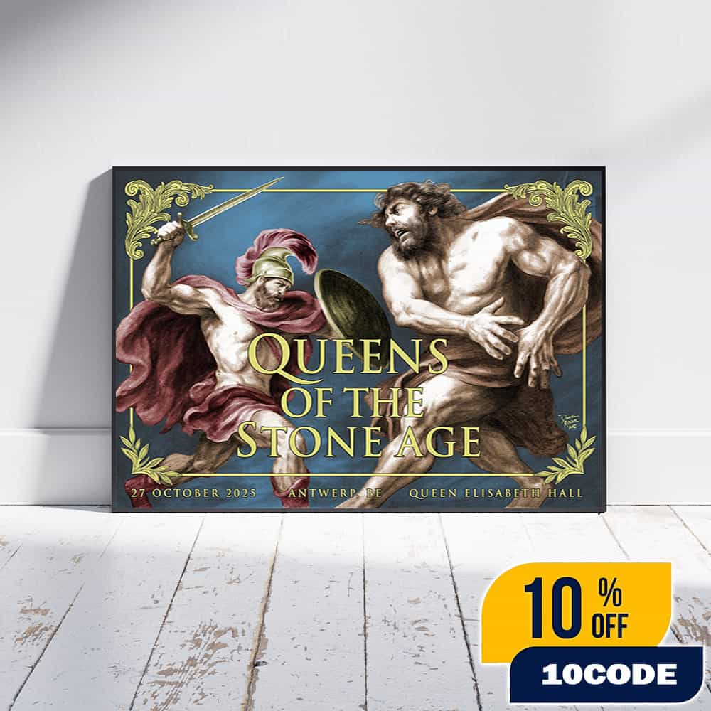 Queens Of The Stone Age The Catacombs Tour On October 27 2025 At Queen Elisabeth Hall Antwerp BE Poster Event Artwork By Daniel Mercer Landscape Poster Canvas Queens Of The Stone Age The Catacombs Tour On October 27 2025 At Queen Elisabeth Hall Antwerp BE Poster Event Artwork By Daniel Mercer Landscape Poster Canvas