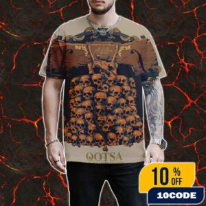 Queens Of The Stone Age The Catacombs Tour On October 7 2025 At The Met Philadelphia With Paris Jackson Event Tour Poster Artwork By Jonas Santos All Over Print Graphic T-Shirt, Hoodie