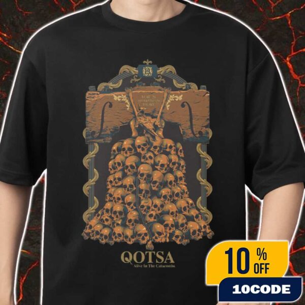 Queens Of The Stone Age The Catacombs Tour On October 7 2025 At The Met Philadelphia With Paris Jackson Event Tour Poster Artwork By Jonas Santos Merch Unisex T-Shirt