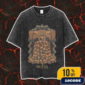 Queens Of The Stone Age The Catacombs Tour On October 7 2025 At The Met Philadelphia With Paris Jackson Event Tour Poster Artwork By Jonas Santos Vintage Washed Unisex T-Shirt