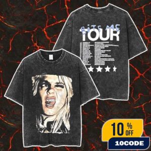 Renee Rapp Bite Me Tour October 1 2025 Barclays Center Brooklyn Event Tee With Tour Dates Backprint Merch Unisex Two Sided Washed T-Shirt