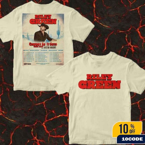 Rilley Green Cowboy As It Gets Tour 2026 Schedule Dates Fan Giffts Classic Two Sides T-Shirt