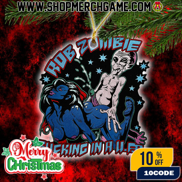 Rob Zombie Fucking In A UFO Holiday Heavy Metal Decoration Custom Shape Ornament