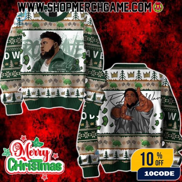 Rod Wave Last Lap Ugly Christmas Sweater Hip Hop Holiday Knit Pullover Music Fan Gift