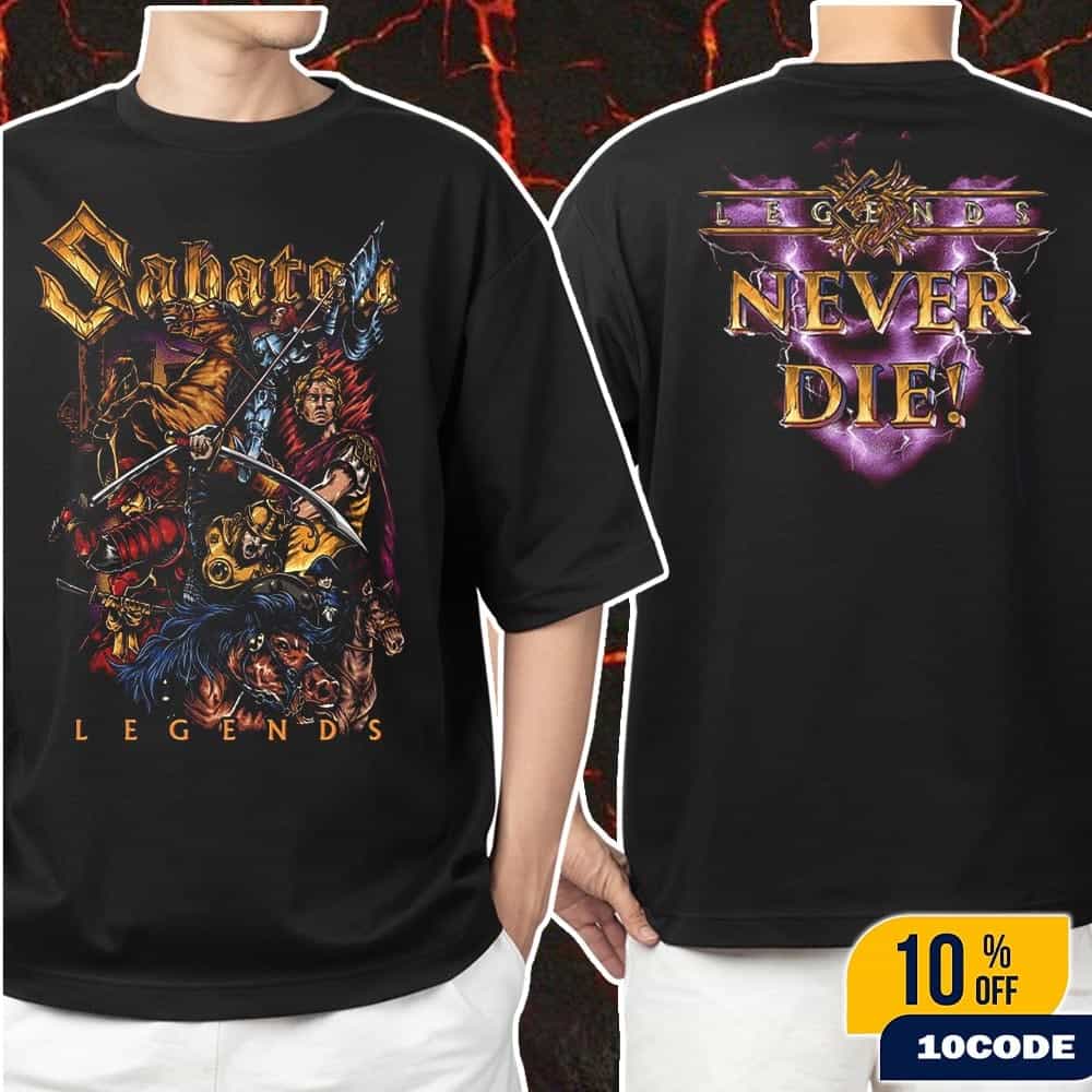 Sabaton Legends Jeanne d’Arc Napoleon Caesar Miyamoto Musashi And Genghis Khan Legends Never Die Vault Of Legends Merch T-Shirt Sabaton Legends Jeanne d’Arc Napoleon Caesar Miyamoto Musashi And Genghis Khan Legends Never Die Vault Of Legends Merch T-Shirt