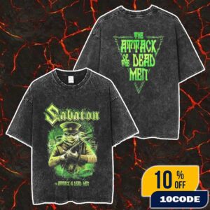 Sabaton Skeleton Soldier The Attack Of Dead Men The Great War 9th Album Anniversary Artwork Merch Unisex Two Sided Washed T-Shirt