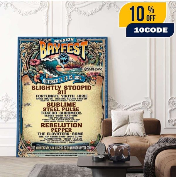 San Diego Bayfest 2025 Full Lineup In San Diego California On October 17 18 19 2025 Home Decor Poster Canvas