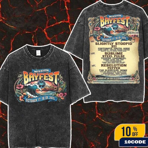 San Diego Bayfest 2025 Full Lineup In San Diego California On October 17 18 19 2025 Washed Two Sides T-Shirt