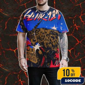 Second Night Event Poster Blink-182 Missionary Impossible Tour 2025 California On October 5 2025 At Acrisure Arena Thousand Palms Artwork By Cristian Alarcon D All Over Print T-Shirt