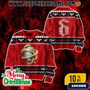 Shinedown Threat To Survival Album Ugly Christmas Sweater Holiday Knit Pullover Fan Gift