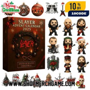 Slayer Advent Calendar 2025 South Of Heaven Christmas With 24 Collectible Ornaments Heavy Metal Band Holiday Countdown Gift For Thrash Music Fans Decorations