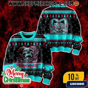 Slipknot Band Merch Ugly Christmas Sweater Camiseta Skull Graphic Holiday Knit Rock Music Winter Gift