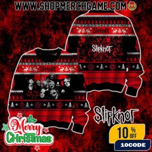 Slipknot Blood Hand Ugly Christmas Sweater Heavy Metal Band Holiday Knit Pullover