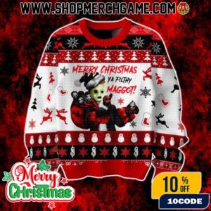 Slipknot Merry Christmas Ya Filthy Maggot Ugly Christmas Sweater Heavy Metal Holiday Knit Pullover
