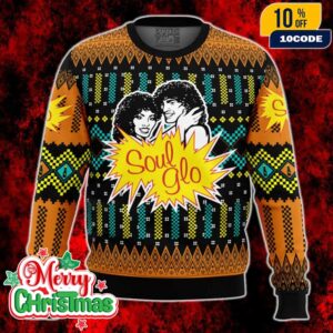 Soul Glo Coming To America Ugly Christmas Sweater Funny 80s Movie Holiday Pullover
