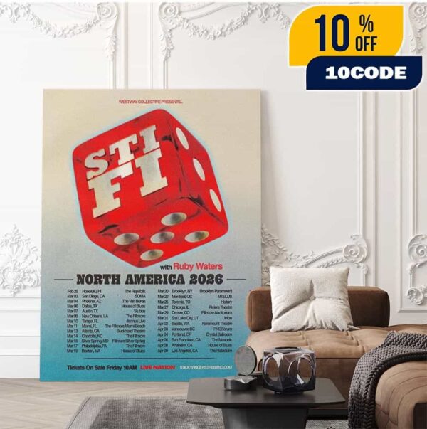Stick Fingers Band North America 2026 Schedule Dates With Ruby Waters Home Decor Poster Canvas
