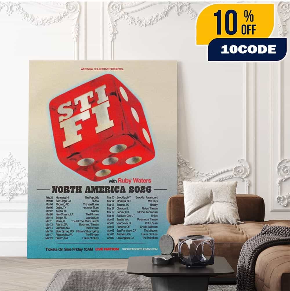 Stick Fingers Band North America 2026 Schedule Dates With Ruby Waters Home Decor Poster Canvas Stick Fingers Band North America 2026 Schedule Dates With Ruby Waters Home Decor Poster Canvas