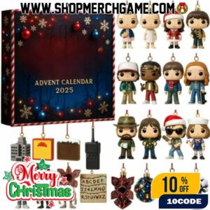 Stranger Things Advent Calendar 2025 Holiday Countdown With 24 Mini Figurines Eleven Mike Dustin Lucas Demogorgon Christmas Ornaments Hawkins Characters Gift For Netflix Fans