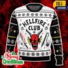 Brian Johnson AC/DC Chibi Style Ugly Christmas Sweater With Lightning Bolts Nordic Pattern Snowflakes Holiday Knit For Hard Rock Fan